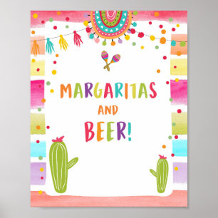 Poster Panneau de table Margaritas et Bières Bar Cactus F