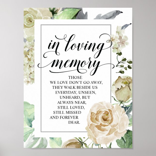 Poster Panneau de table mémorial de mariage classique et  (Devant)