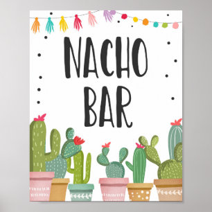 Poster Panneau de table Nacho Bar Cuisine mexicaine Cactu