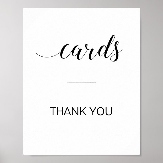 Poster Panneau de table pour boîte à cartes élégant (Devant)