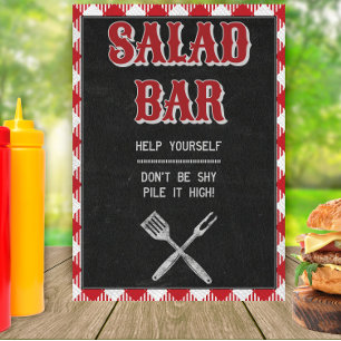 Poster Panneau de table pour buffet de salades d'annivers