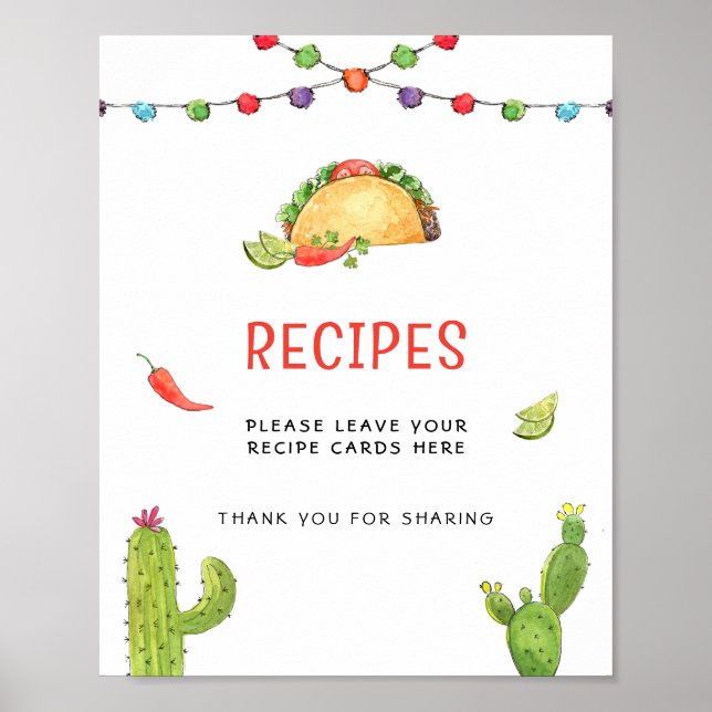 Poster Panneau de table pour carte de recette de tacos me (Devant)