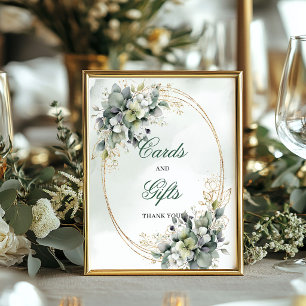 Poster Panneau de table pour cartes et cadeaux en eucalyp