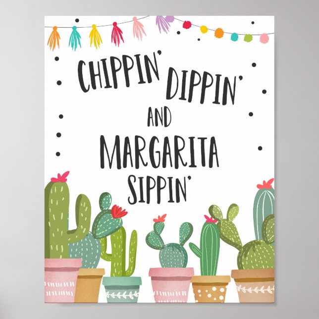 Poster Panneau de table pour fête Chippin Dippin Margarit (Devant)