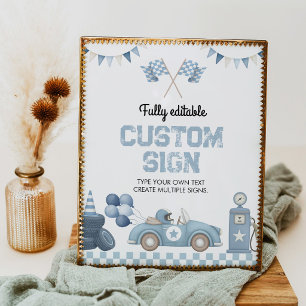 Poster Panneau de table pour fête de baby shower garçon v