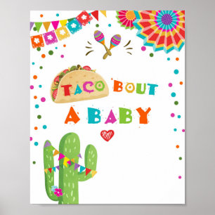 Poster Panneau de table Taco Bout A Baby Cactus Fiesta
