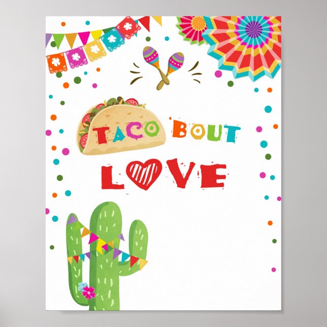 Poster Panneau de table Taco Bout Love Fiesta mexicain de (Devant)