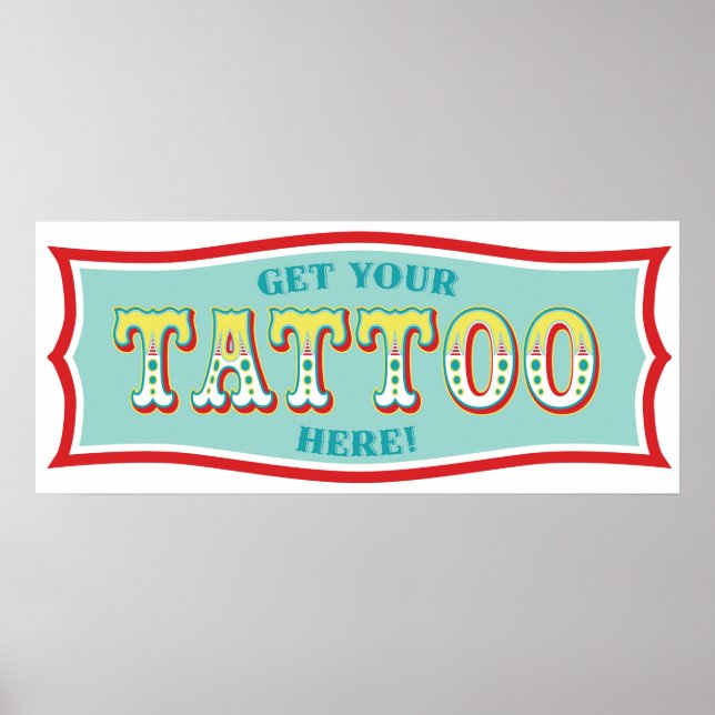 Poster Panneau de tatouage pour Carnaval Thématique Anniv (Devant)