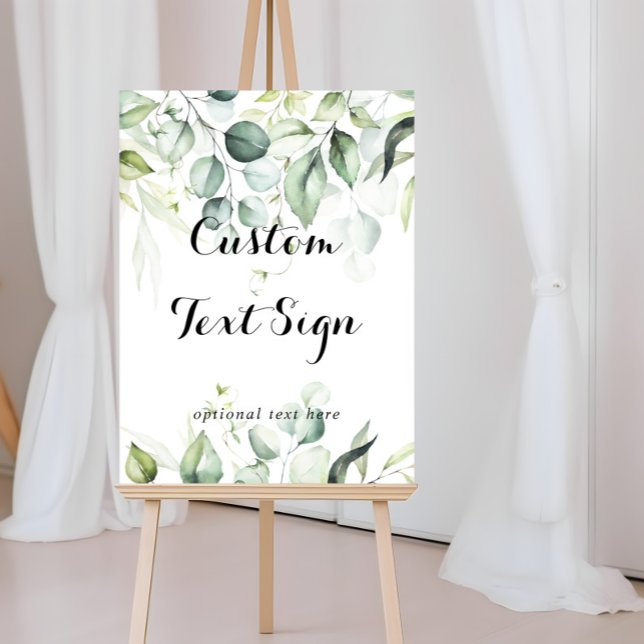 Poster Panneau de texte personnalisé avec eucalyptus en a (Créateur téléchargé)