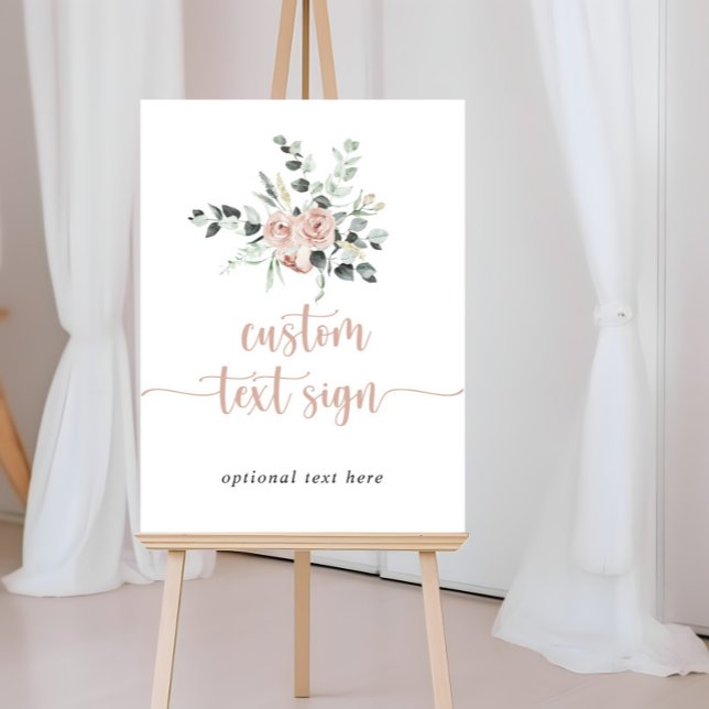 Poster Panneau de texte personnalisé couleur rose rose cl (Créateur téléchargé)