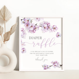 Poster Panneau de tirage au sort de couche fleur de ceris