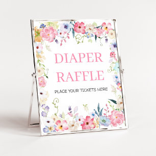 Poster Panneau de tirage au sort de couche Floral Baby in