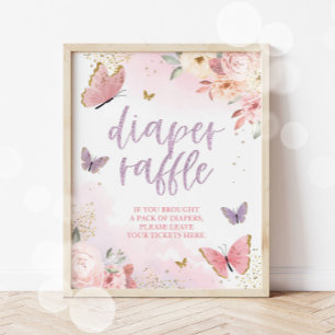 Poster Panneau de tirage au sort de couche papillon Baby
