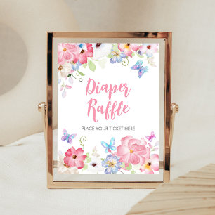 Poster Panneau de tirage au sort de couche Papillon Flora