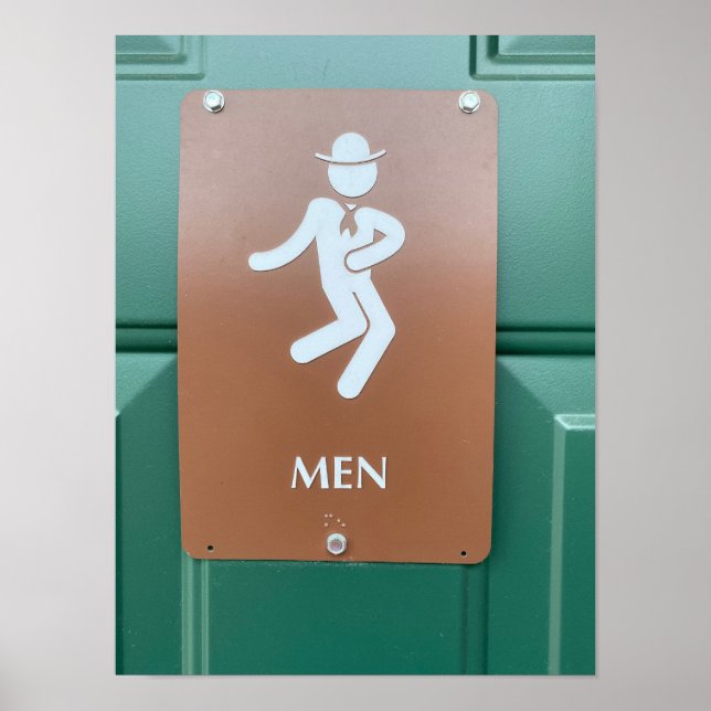 Poster Panneau de toilettes Cowboy (Devant)