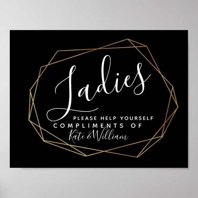 Poster panneau de toilettes pour dames - corbeille d'arti (Devant)