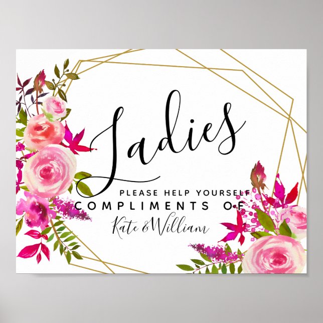 Poster panneau de toilettes pour dames - corbeille d'arti (Devant)