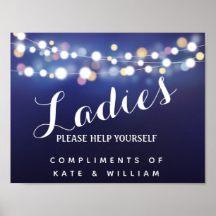 Poster panneau de toilettes pour dames - corbeille de pro