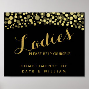 Poster panneau de toilettes pour dames - panier d'article