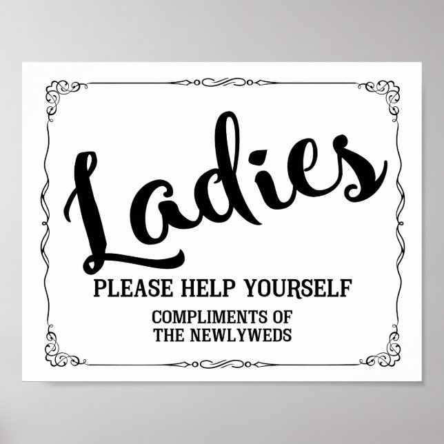 Poster Panneau de toilettes pour dames - panier d'article (Devant)