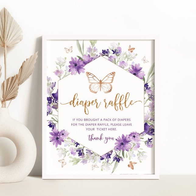 Poster Panneau de tombola papillon (Créateur téléchargé)