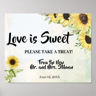 Poster Panneau de tournesols de mariage de Baby Shower de
