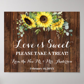 Poster Panneau de tournesols de mariage de Shower de mari