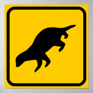 Poster Panneau de traversée de ratel