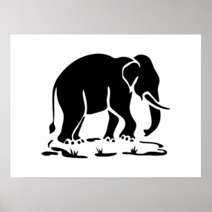 Poster Panneau de trekking des éléphants asiatiques devan