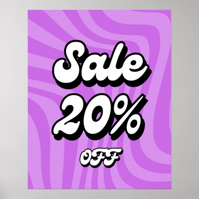 Poster Panneau de vente de 20 % de réduction, panneau de  (Devant)