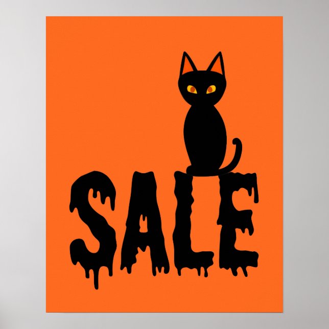 Poster Panneau de vente Halloween, Enseigne de vente de b (Devant)
