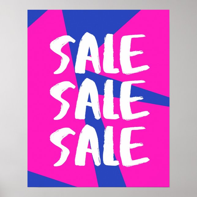 Poster Panneau de vente rose, Signal de magasin de détail (Devant)