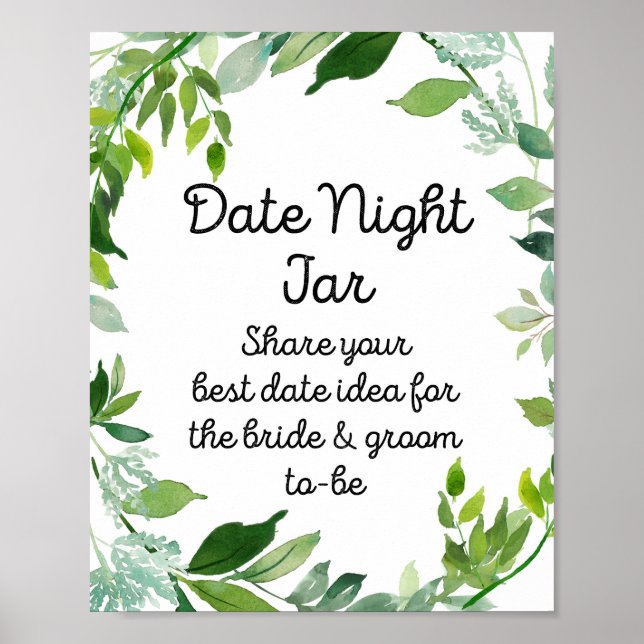 Poster Panneau de verdure botanique - Jar de nuit (Devant)