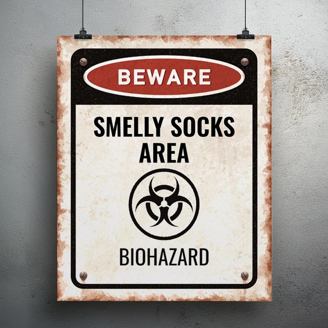 Poster Panneau de zone de chaussettes malodorantes avec i (Créateur téléchargé)
