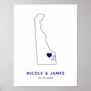Poster Panneau Delaware, Bienvenue Mariage ou Réception