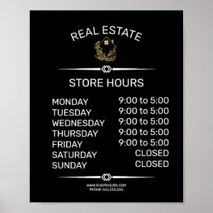 Poster panneau des heures d'ouverture d'un magasin de dét