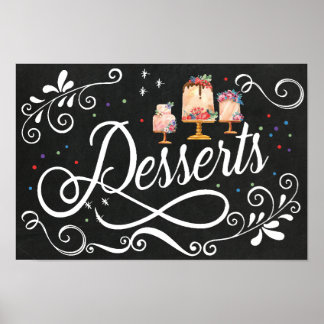 Poster Panneau Desserts