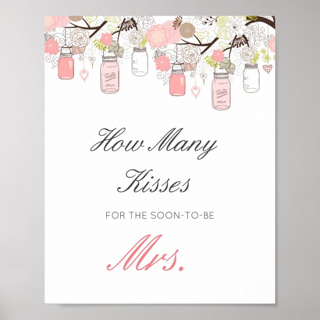 Poster Panneau devinez combien de baisers pour bientôt Mm (Devant)