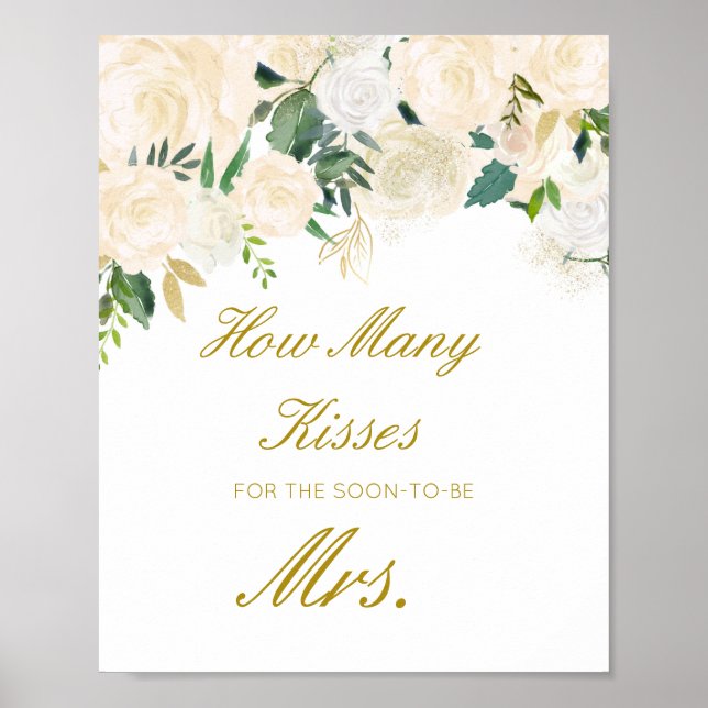 Poster Panneau devinez combien de bisous pour bientôt Mme (Devant)