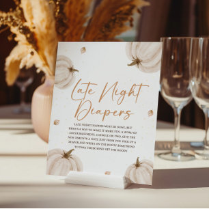 Poster Panneau Diapositives de nuit Baby shower d'automne