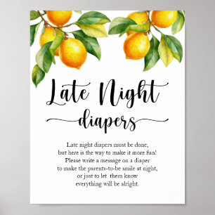 Poster Panneau Diapositives tard dans la nuit du Baby sho