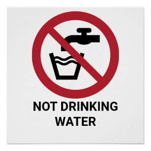 Poster Panneau d'interdiction de l'eau potable