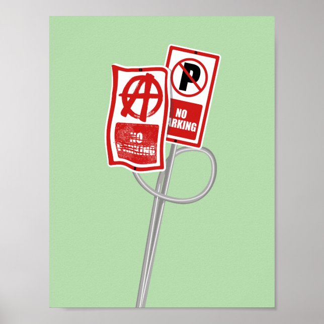 Poster Panneau d'interdiction de stationner anarchique (Devant)