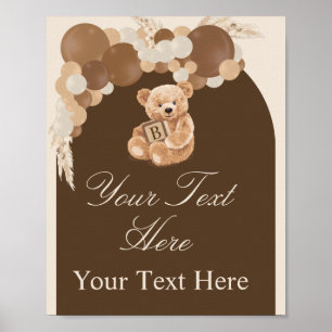 Poster Panneau d'Ours en Peluche Marron Pampas Neutre