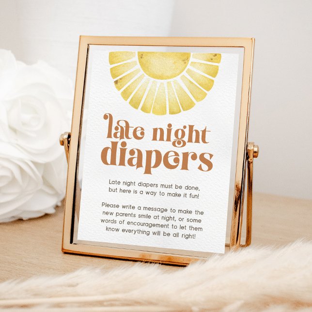 Poster Panneau du Baby shower Boho de la couche tard dans (Créateur téléchargé)