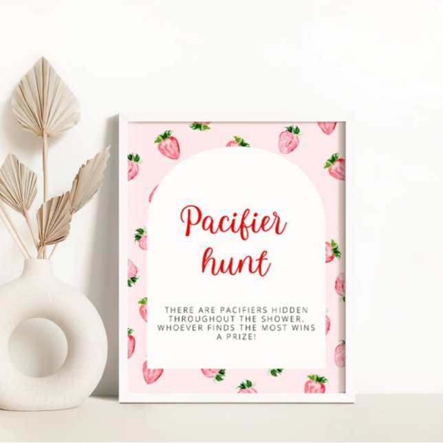 Poster Panneau du Baby shower de chasse à la fraise d'été (Créateur téléchargé)