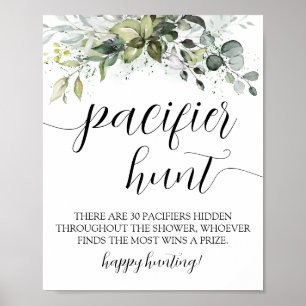 Poster Panneau du Baby shower de chasse de Pacifique vert