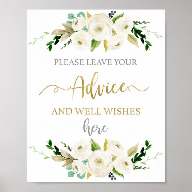 Poster Panneau du baby shower de conseils de laisser (Devant)