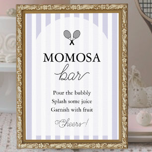 Poster Panneau du Baby shower de tennis chic pourpre Momo