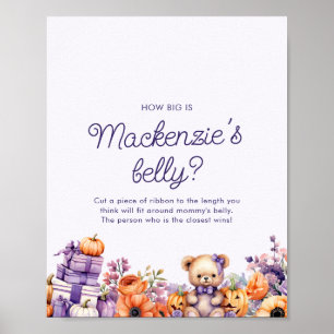 Poster Panneau du Baby shower du ventre de maman citrouil